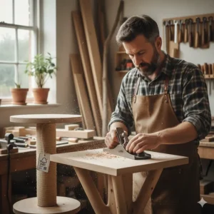 Hand-finished cat furniture made from responsibly sourced British timber.