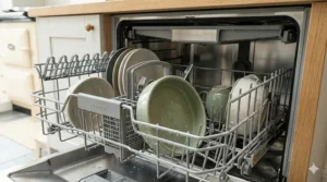 Iconography showing the bowl is dishwasher safe, highlighting easy hygiene for UK pet owners.