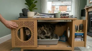 Large cat litter box furniture suitable for bigger breeds or multi-cat homes.