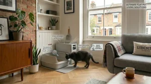A large, high-sided litter box setup suitable for a multi-cat household in a smaller home.