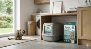 Durable litter tray liners in a pack, designed for easy cat litter disposal.