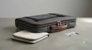 Showing how easily the expandable pet carrier folds flat for space-saving storage in a cupboard.