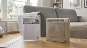 Cost and value comparison chart for clear and fabric cat sofa protectors in the UK.